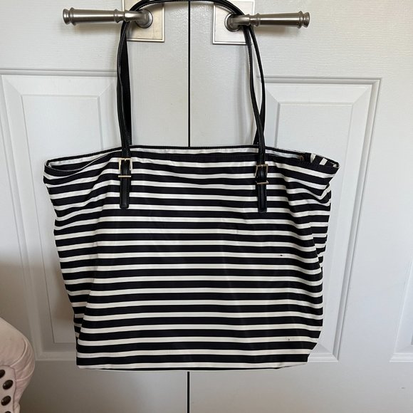 kate spade watson lane black white stripe tote bag SAMPLE PIECE nwt *PLZ READ* - Picture 2 of 16